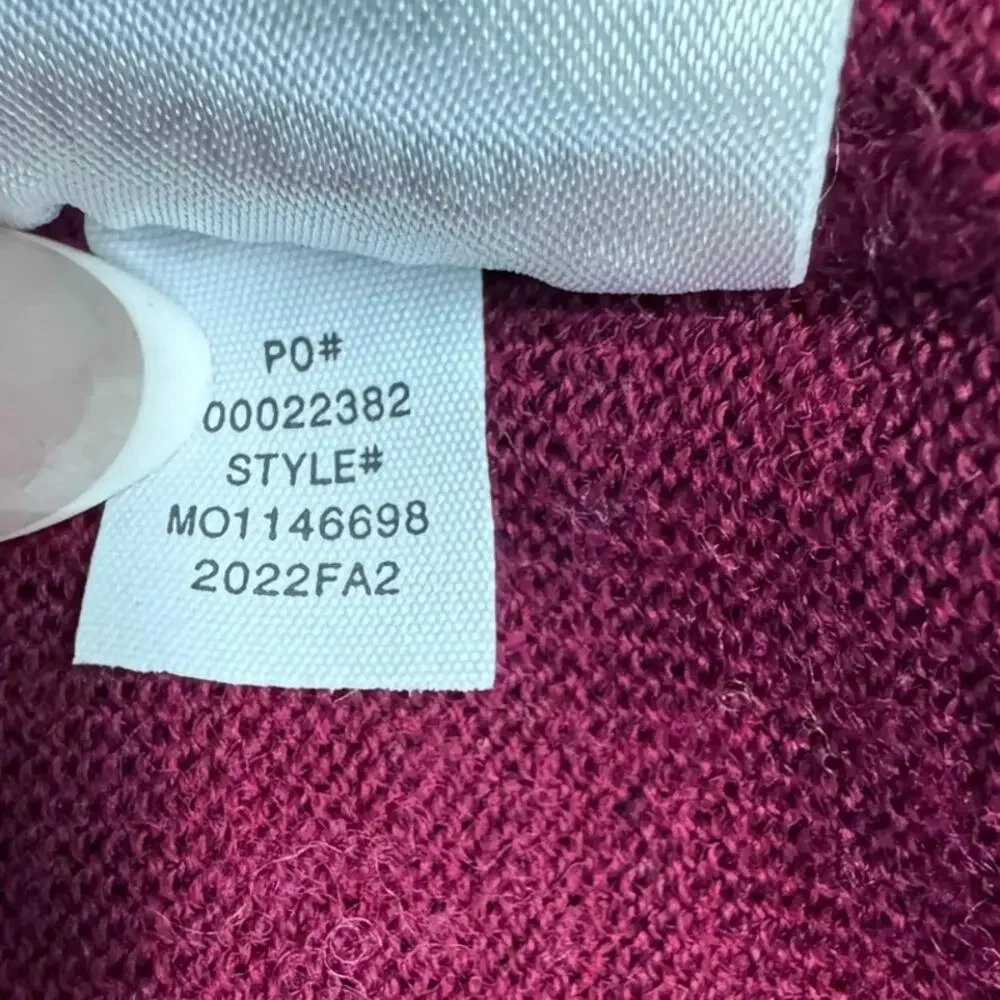 Vince Merino Wool Knit Sweater Burgundy Minimalist Quiet Luxury office wear XXL